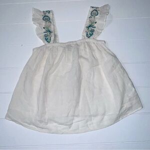 Madewell Women’s 100% Cotton Gauzy Swing Tank Top Shirt Floral Embroidered S